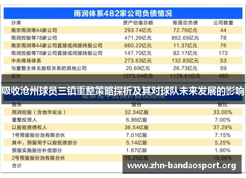 吸收沧州球员三镇重整策略探析及其对球队未来发展的影响