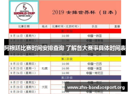 阿根廷比赛时间安排查询 了解各大赛事具体时间表 阿根廷比赛时间安排查询 了解各大赛事具体时间表