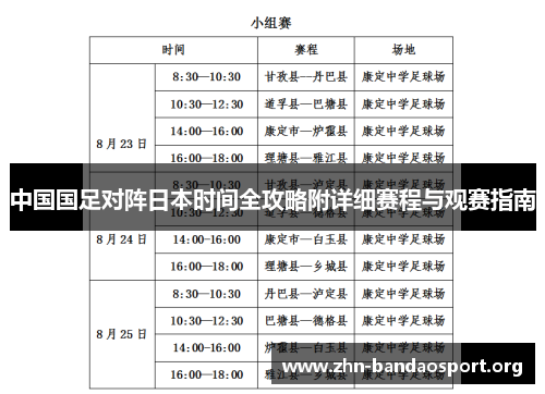中国国足对阵日本时间全攻略附详细赛程与观赛指南 中国国足对阵日本时间全攻略附详细赛程与观赛指南